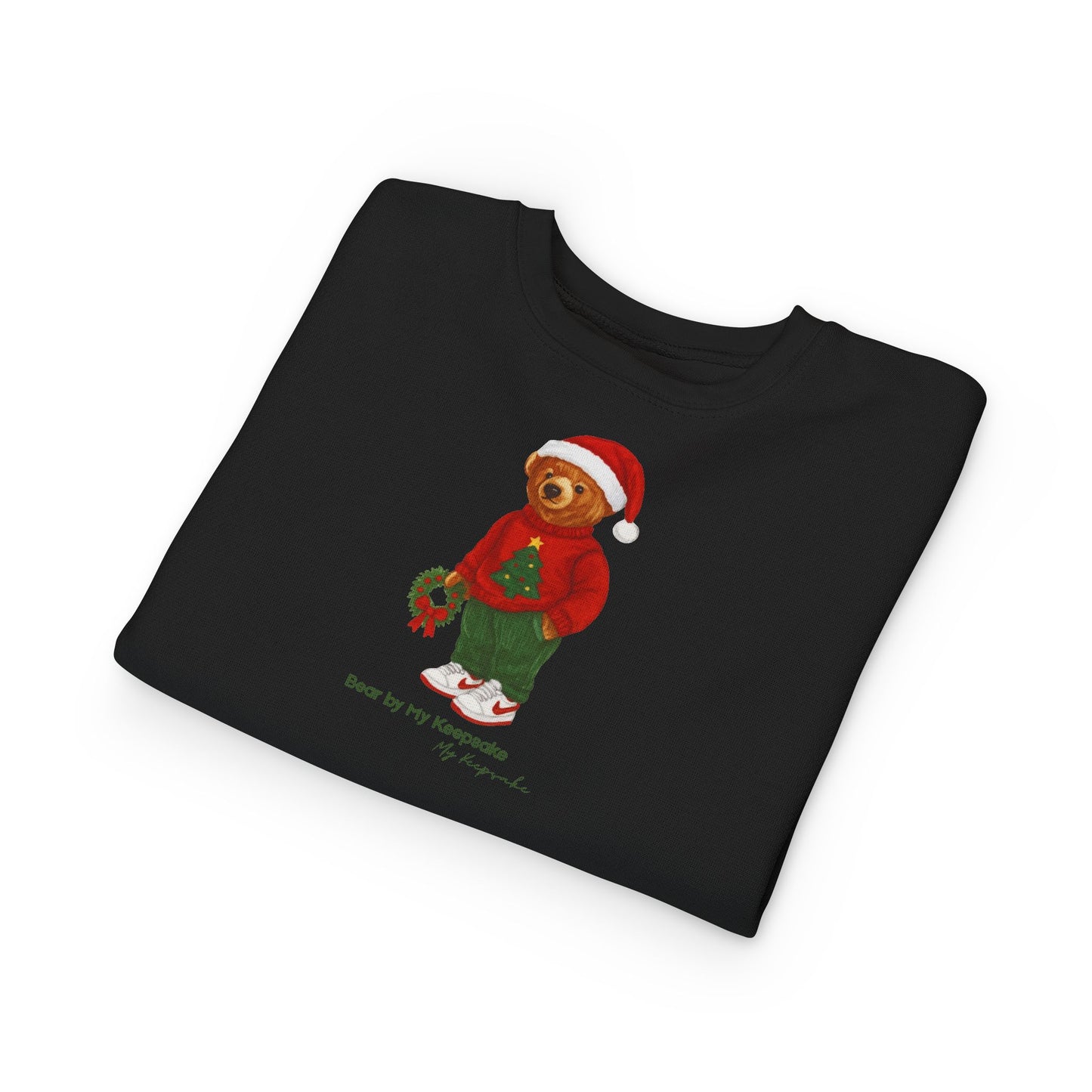 Cozy Christmas Bear Toddler Sweatshirt | Festive Holiday Gift for Kids, Santa Bear Design