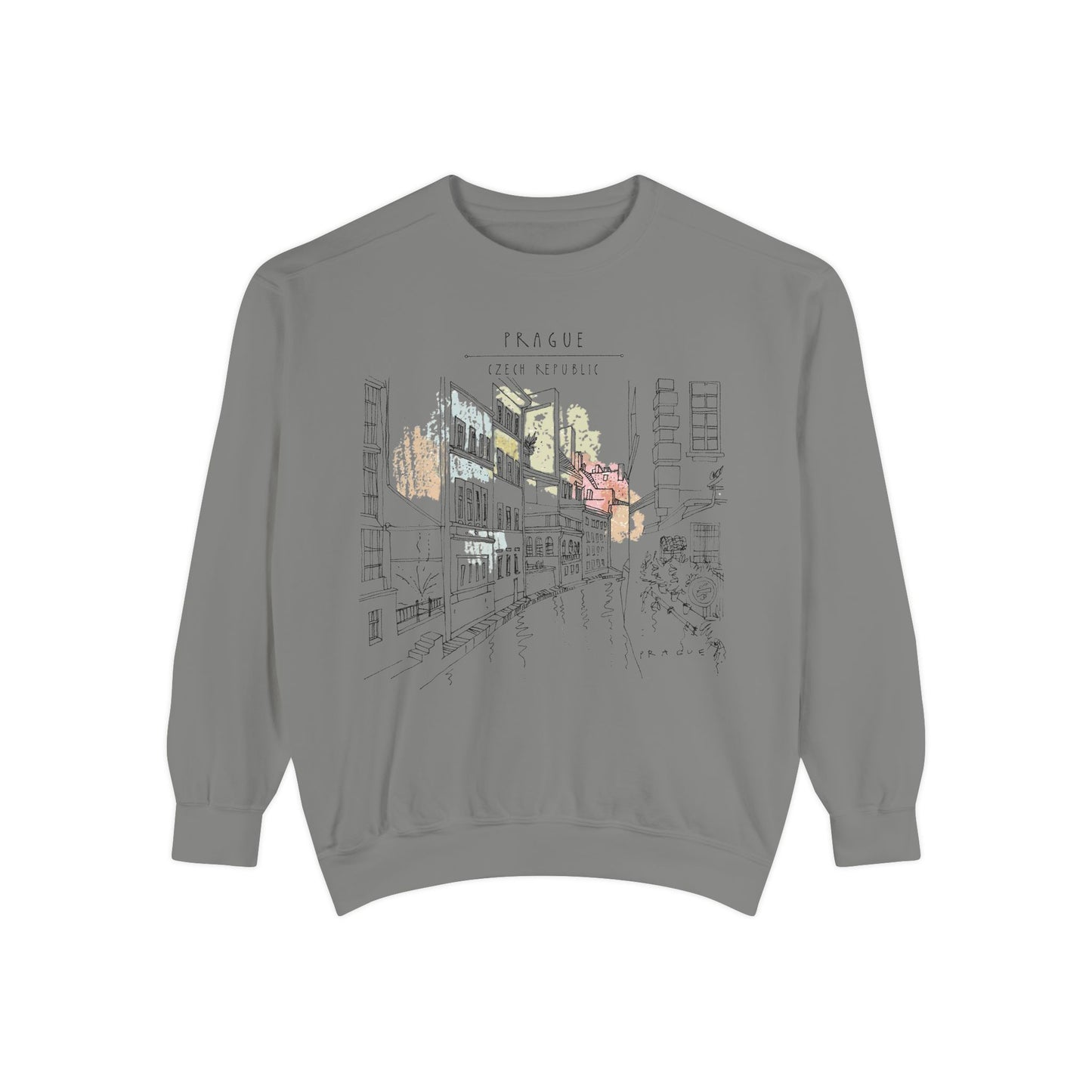 Prague Sketch Unisex Sweatshirt – Vintage City Illustration Crewneck