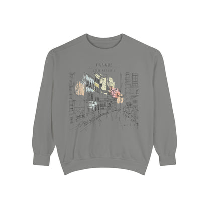 Prague Sketch Unisex Sweatshirt – Vintage City Illustration Crewneck