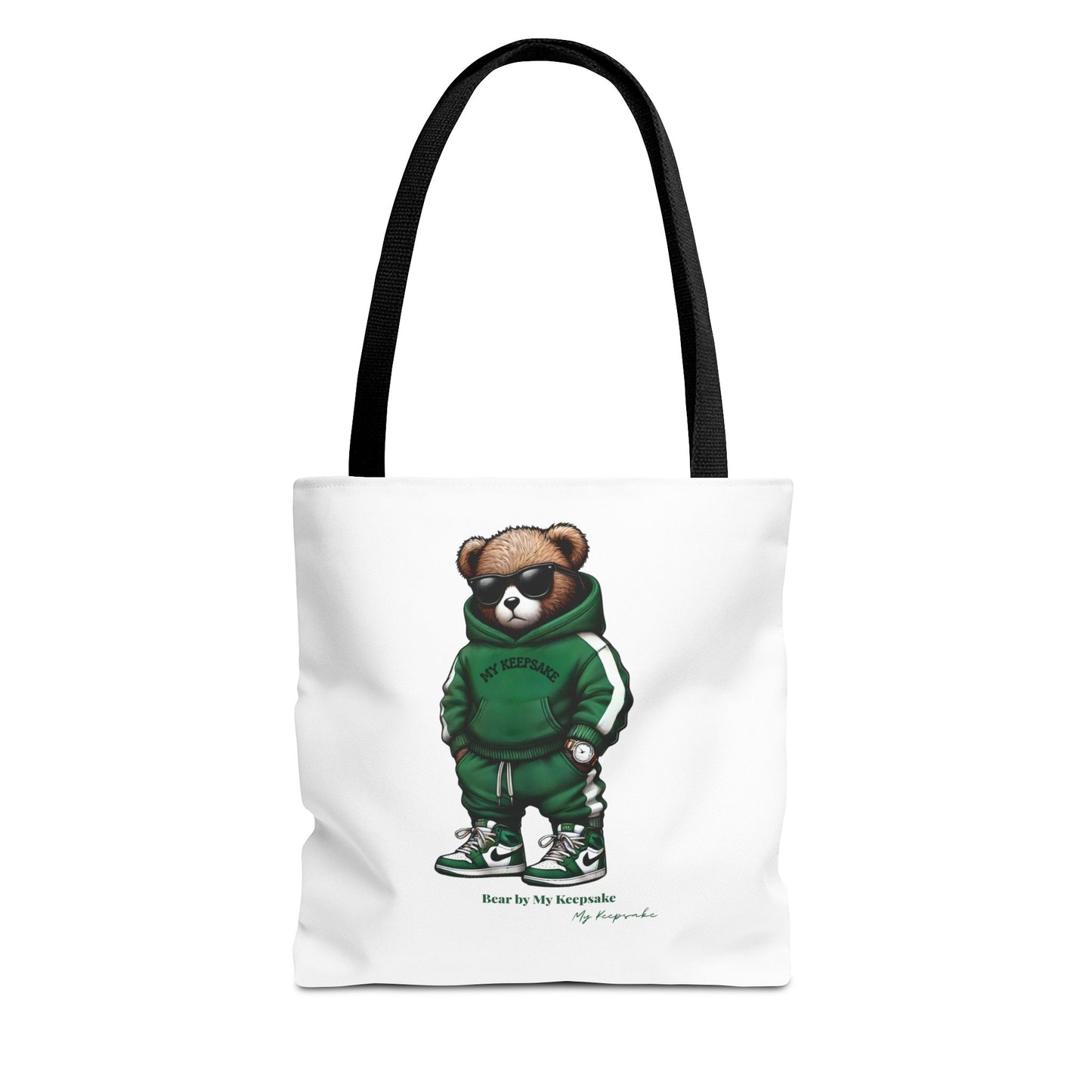 Tote Bag White  – Green Bear by My Keepsake