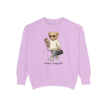 Personalized Yoga Bear Premium Sweatshirt – Custom Name Crewneck