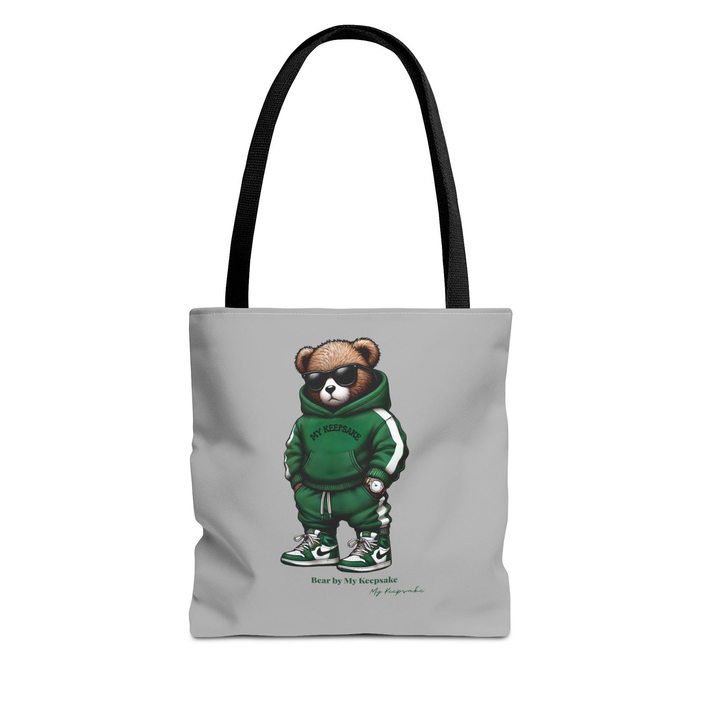 Tote Bag Light grey –  Green Bear by My Keepsake