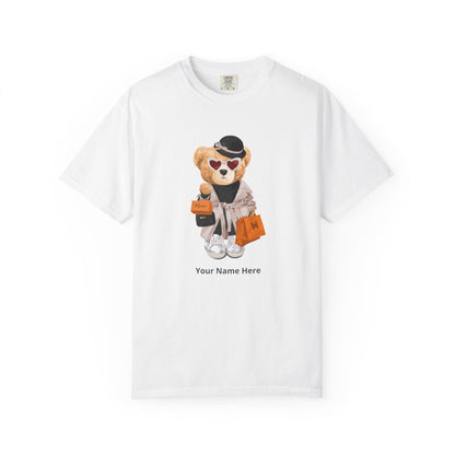 City Shopper Bear T-Shirt – Personalized Name Cute Tee