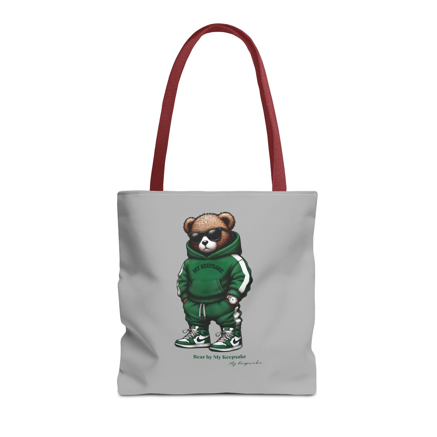 Tote Bag Light grey –  Green Bear by My Keepsake