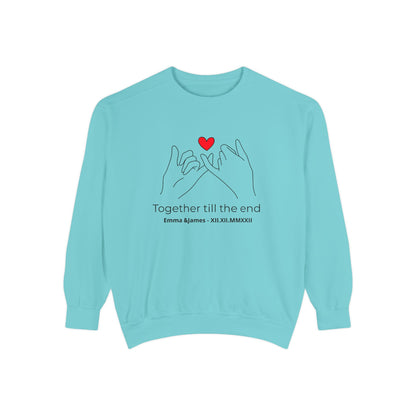 Together Till the End Sweatshirt – Personalized Couple Heart Pinky Promise Crewneck