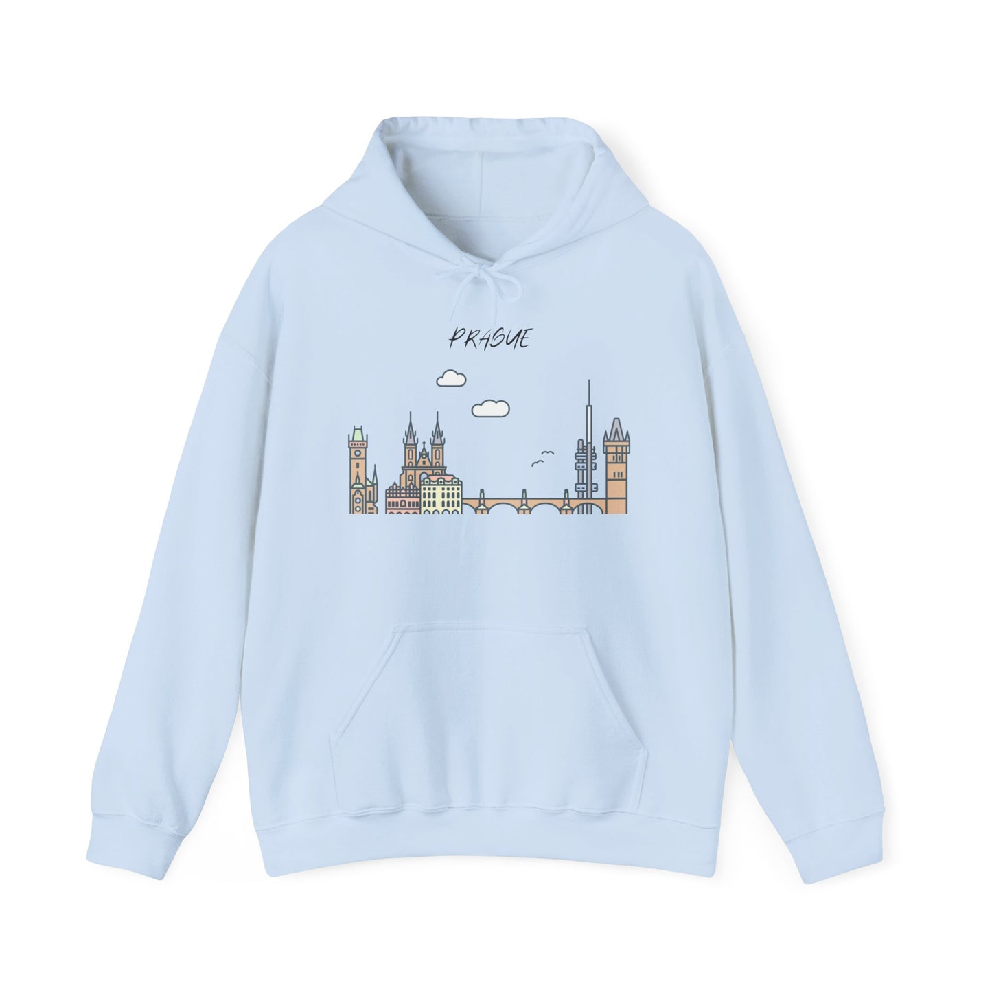 Prague Skyline Hoodie – Minimalist Cityscape Sweatshirt, Prague Souvenir Gift