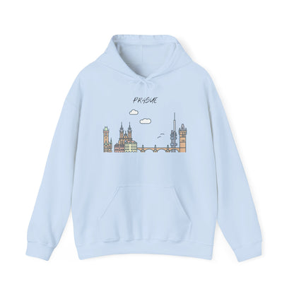 Prague Skyline Hoodie – Minimalist Cityscape Sweatshirt, Prague Souvenir Gift