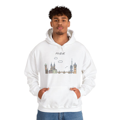 Prague Skyline Hoodie – Minimalist Cityscape Sweatshirt, Prague Souvenir Gift