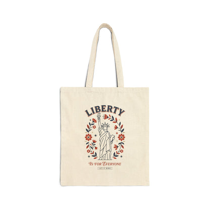 Liberty Statue Floral Tote, Patriotic Rights Americana Tote
