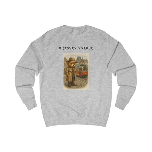 Discover Prague Sweatshirt - Vintage Bear Tram Graphic