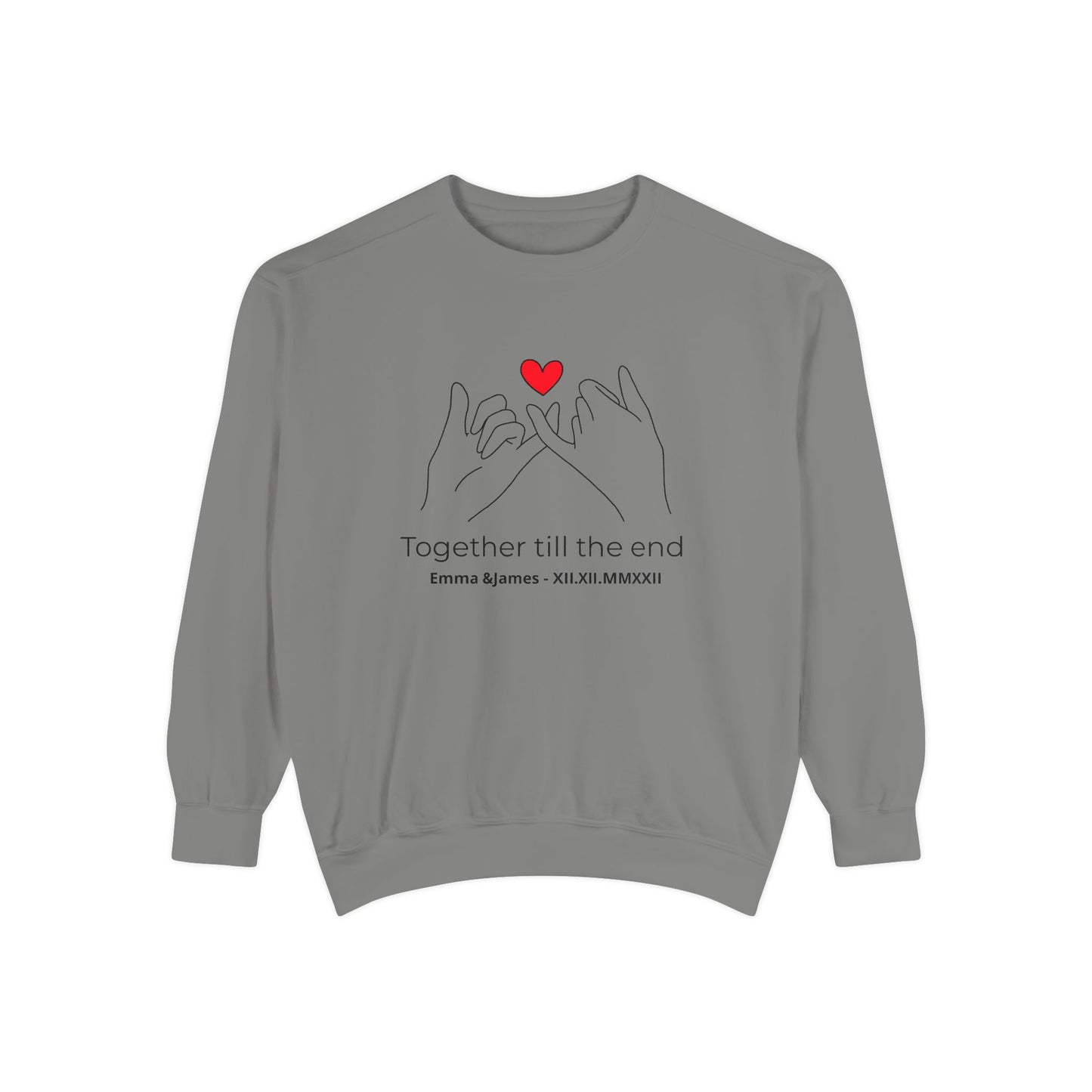 Together Till the End Sweatshirt – Personalized Couple Heart Pinky Promise Crewneck