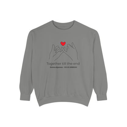 Together Till the End Sweatshirt – Personalized Couple Heart Pinky Promise Crewneck