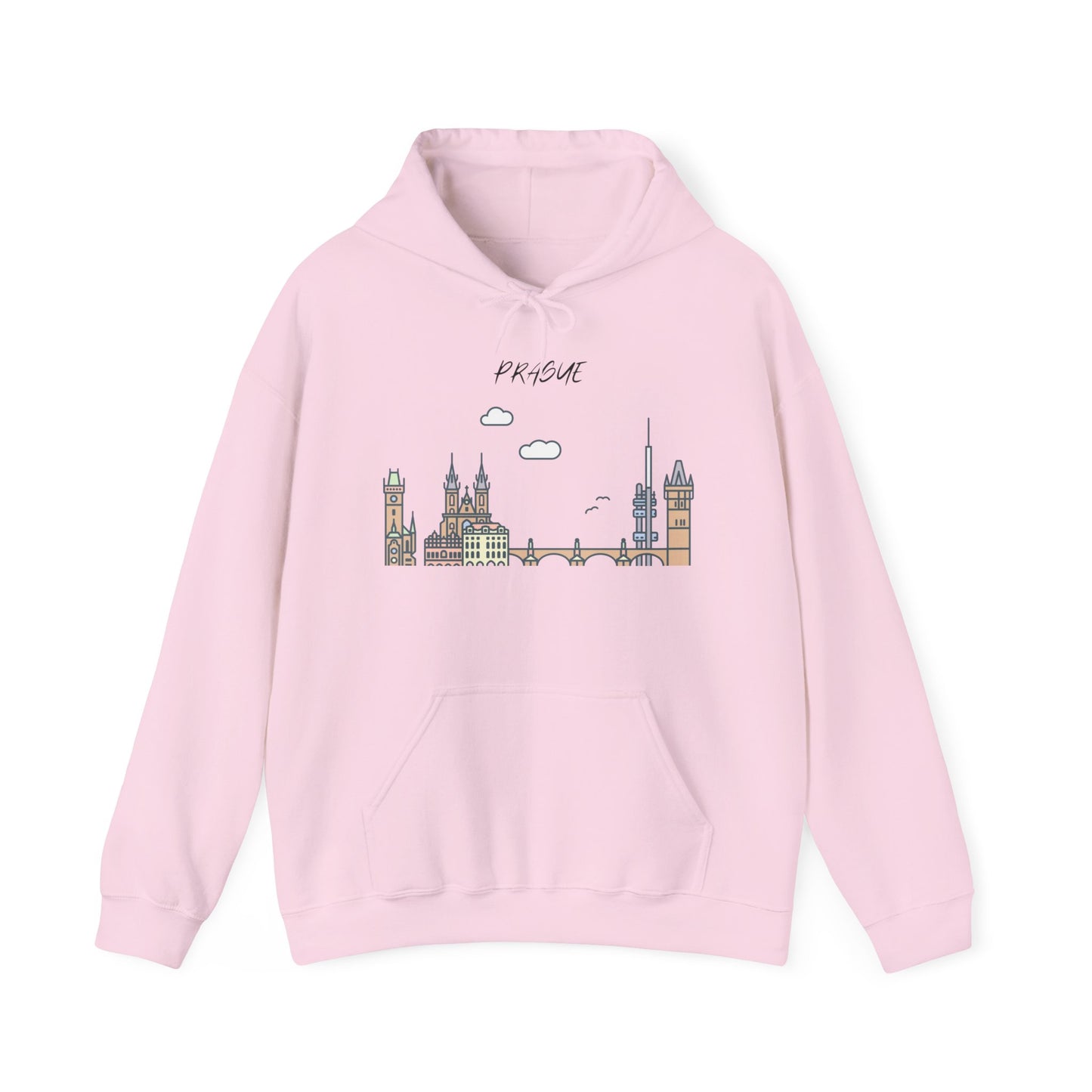 Prague Skyline Hoodie – Minimalist Cityscape Sweatshirt, Prague Souvenir Gift