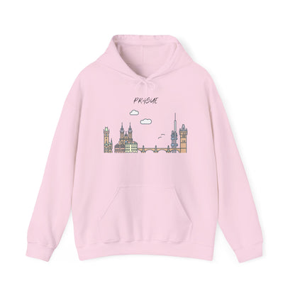 Prague Skyline Hoodie – Minimalist Cityscape Sweatshirt, Prague Souvenir Gift
