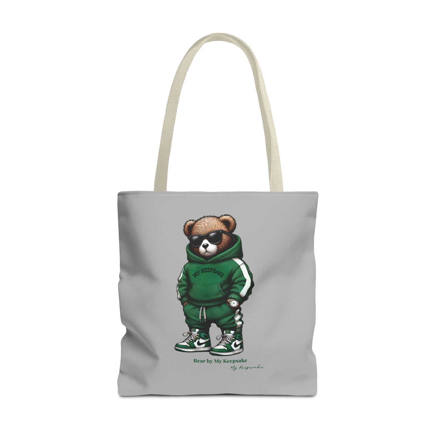 Tote Bag Light grey –  Green Bear by My Keepsake