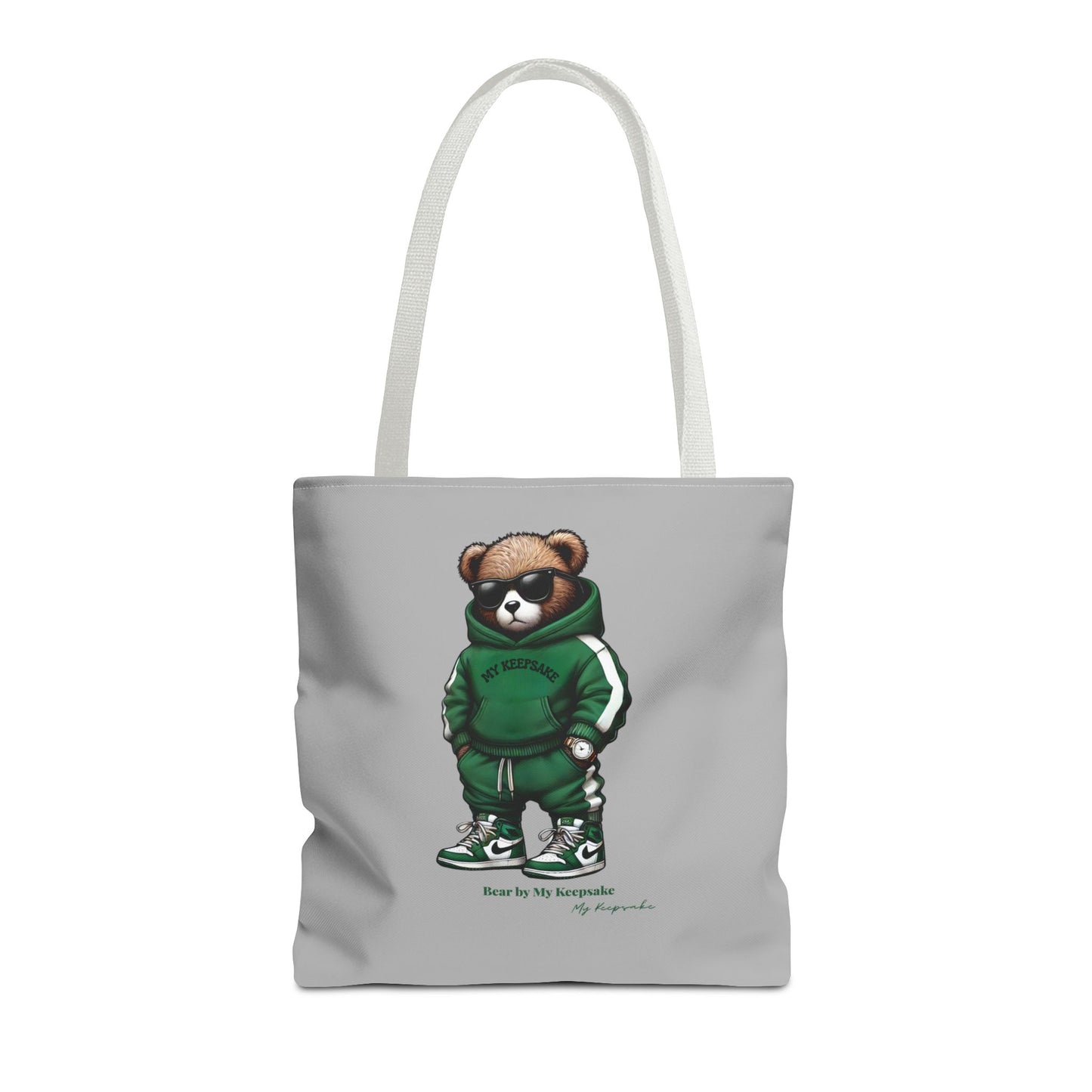 Tote Bag Light grey –  Green Bear by My Keepsake
