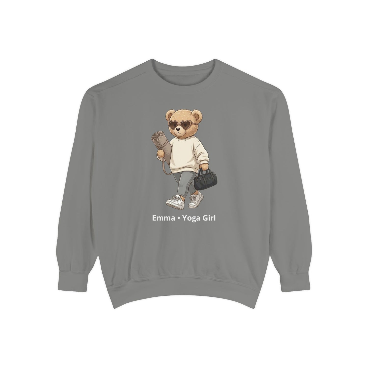 Personalized Yoga Bear Premium Sweatshirt – Custom Name Crewneck