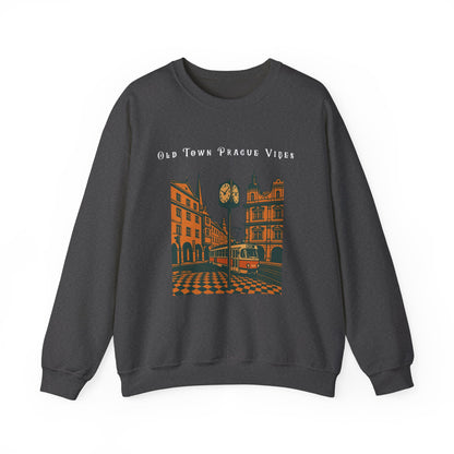 Prague Old Town Sweatshirt  Vintage Czech Republic Crewneck  Travel Souvenir Gift