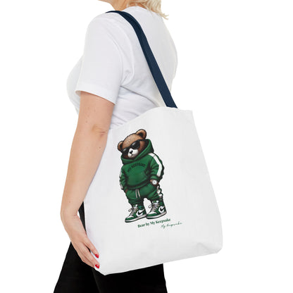 Tote Bag White  – Green Bear by My Keepsake