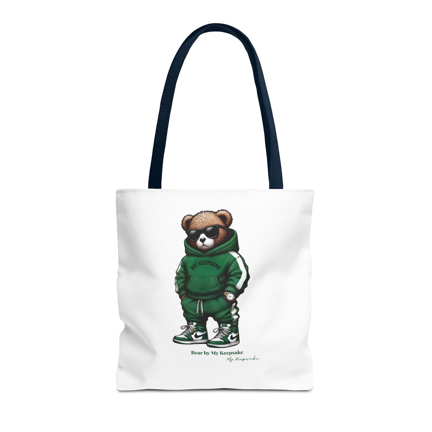 Tote Bag White  – Green Bear by My Keepsake