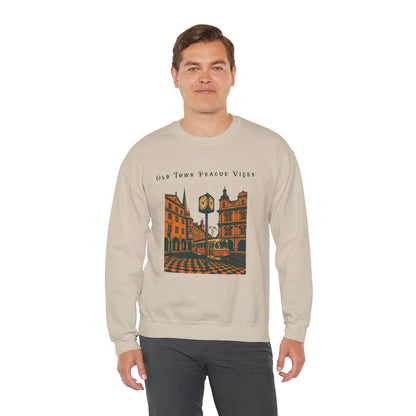 Prague Old Town Sweatshirt  Vintage Czech Republic Crewneck  Travel Souvenir Gift