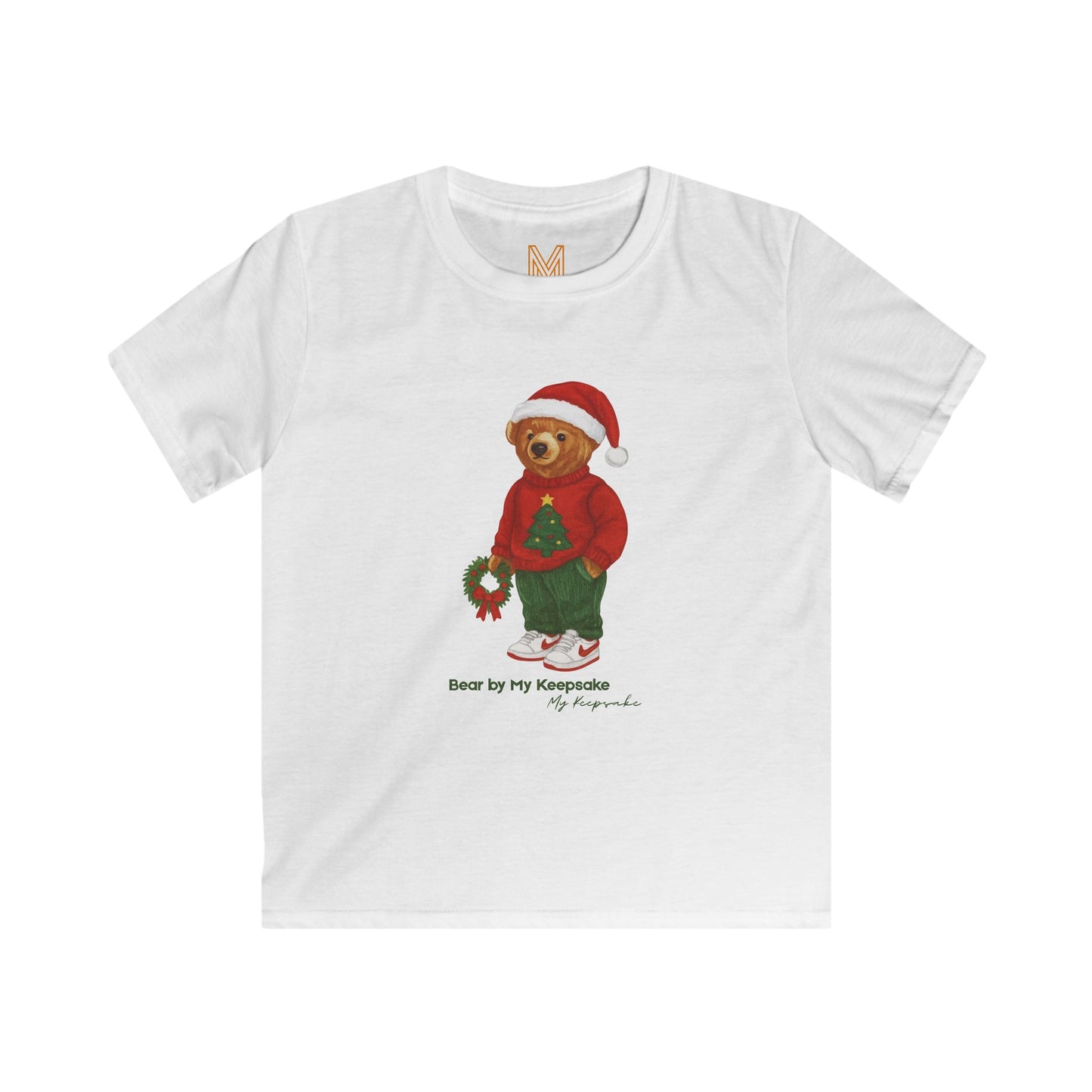 Cozy Christmas Bear Kids T-Shirt | Soft Holiday Tee for Boys & Girls
