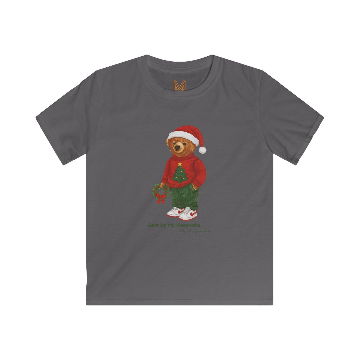 Cozy Christmas Bear Kids T-Shirt | Soft Holiday Tee for Boys & Girls