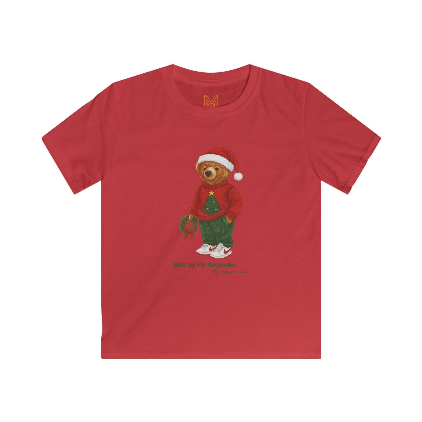 Cozy Christmas Bear Kids T-Shirt | Soft Holiday Tee for Boys & Girls