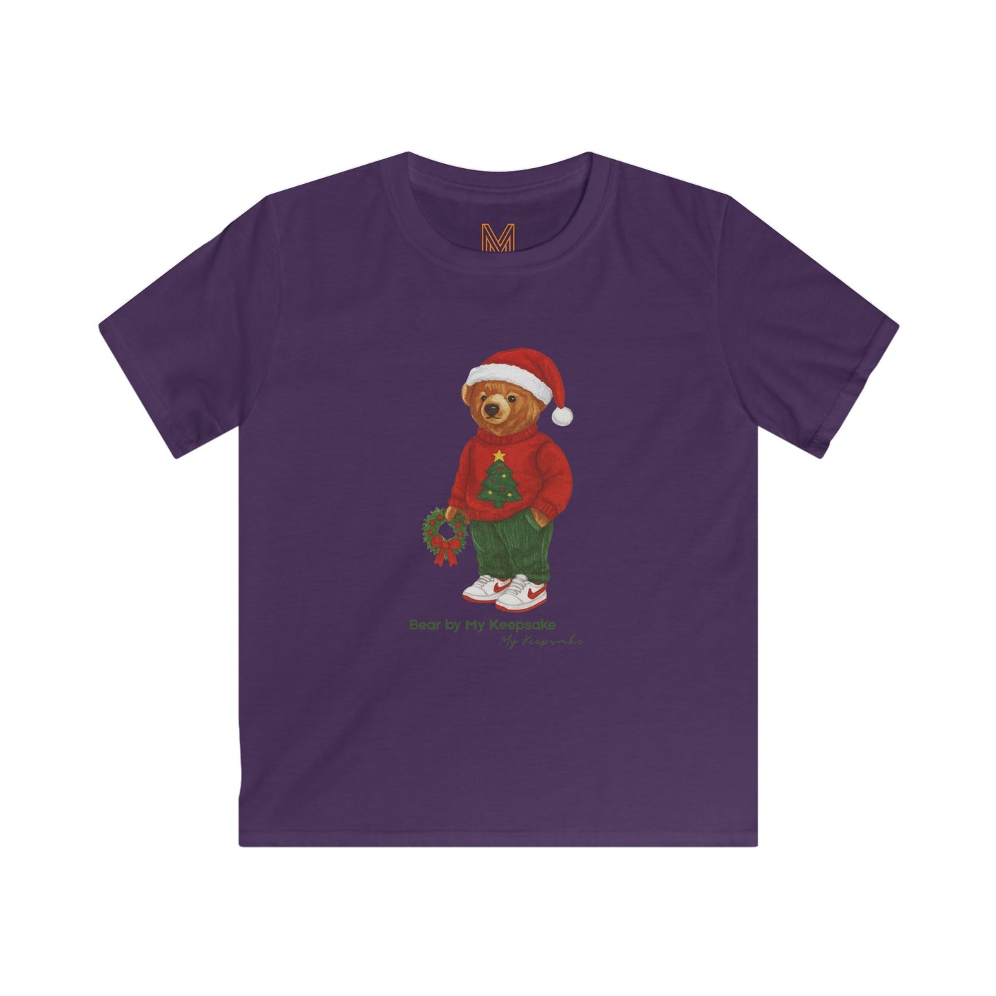Cozy Christmas Bear Kids T-Shirt | Soft Holiday Tee for Boys & Girls