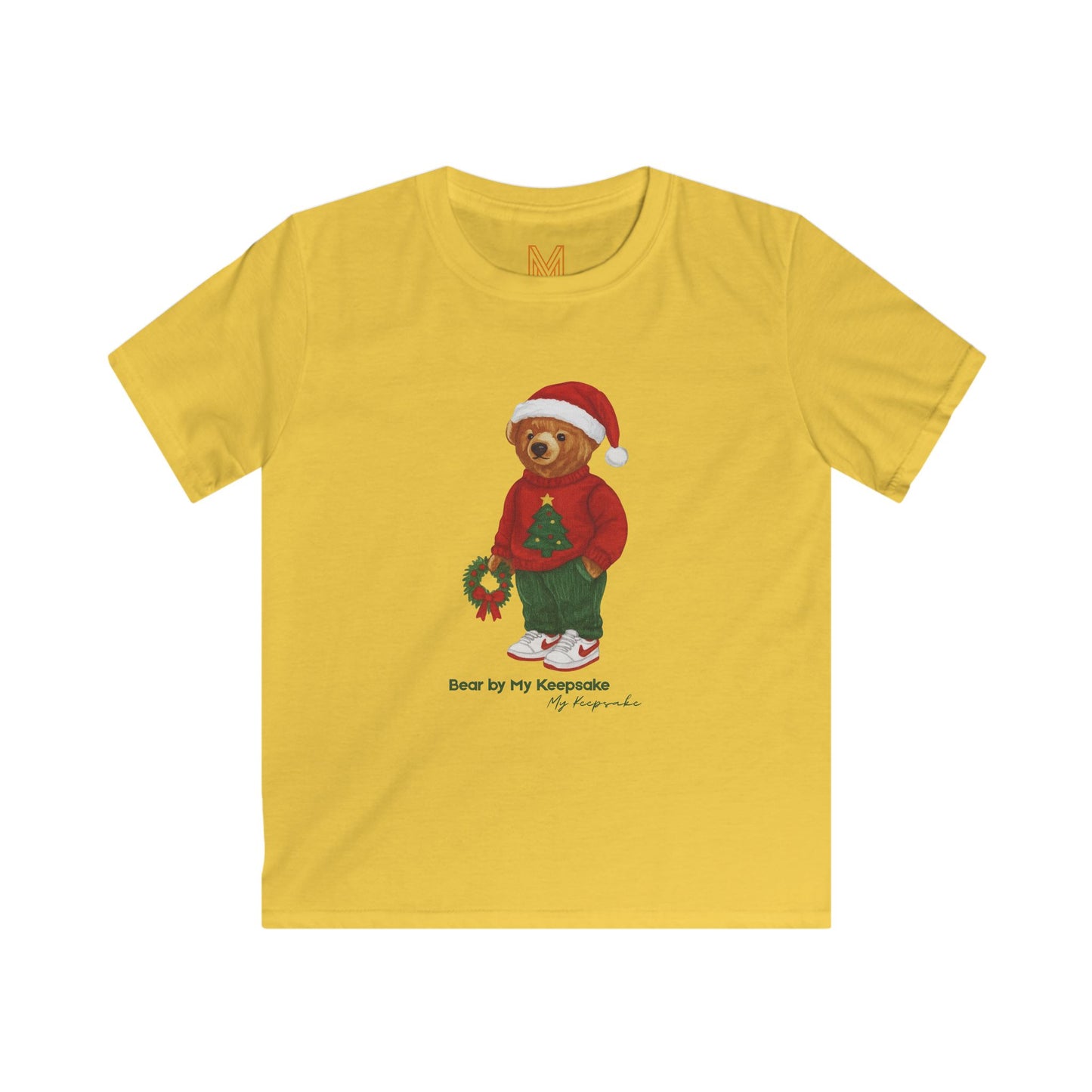 Cozy Christmas Bear Kids T-Shirt | Soft Holiday Tee for Boys & Girls