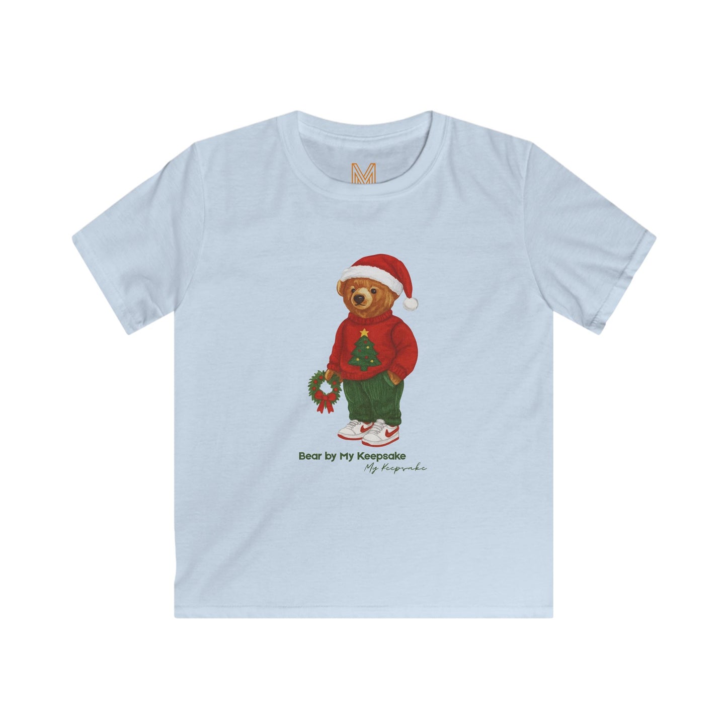 Cozy Christmas Bear Kids T-Shirt | Soft Holiday Tee for Boys & Girls
