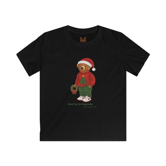 Cozy Christmas Bear Kids T-Shirt | Soft Holiday Tee for Boys & Girls