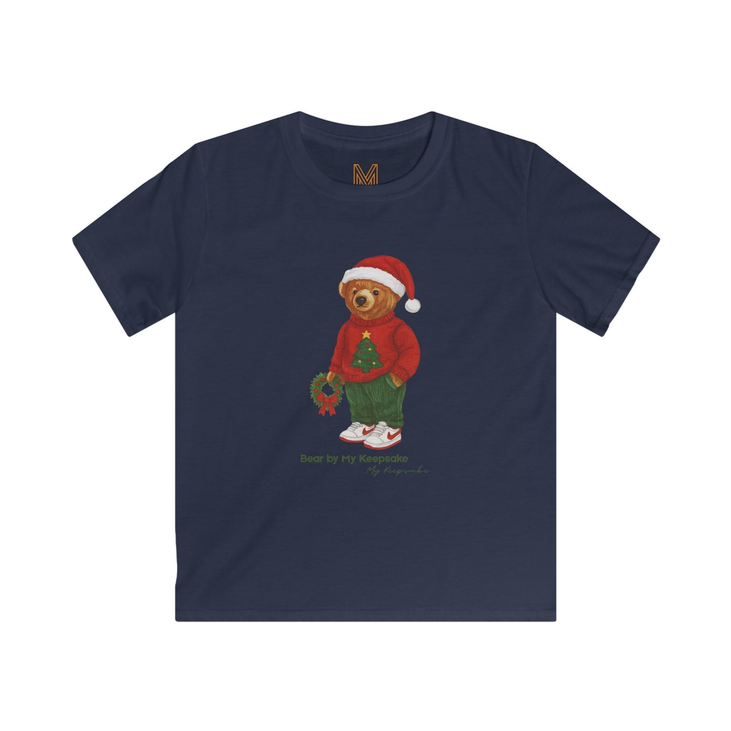 Cozy Christmas Bear Kids T-Shirt | Soft Holiday Tee for Boys & Girls