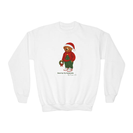 Bear by My Side Christmas Sweatshirt | Festive Youth Crewneck for Kids