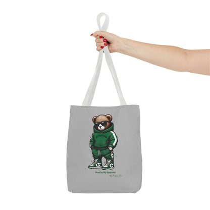 Tote Bag Light grey –  Green Bear by My Keepsake