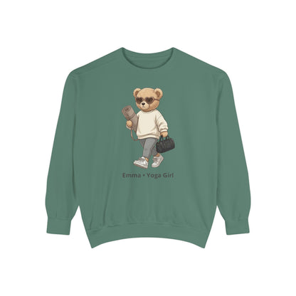 Personalized Yoga Bear Premium Sweatshirt – Custom Name Crewneck