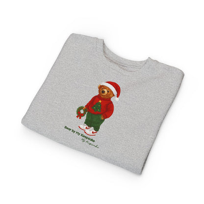 Cozy Christmas Bear Toddler Sweatshirt | Festive Holiday Gift for Kids, Santa Bear Design