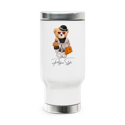 Prague Style Bear Stainless Steel Travel Mug – 14 oz