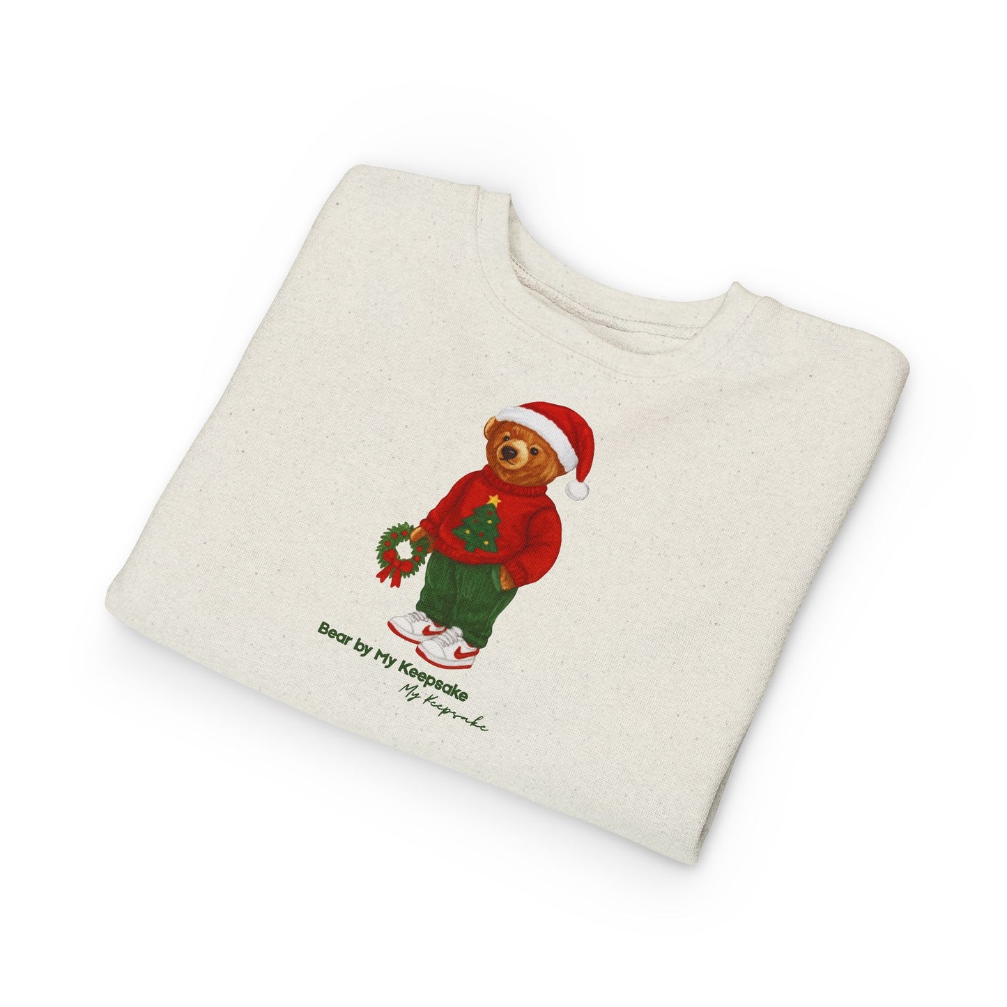 Cozy Christmas Bear Toddler Sweatshirt | Festive Holiday Gift for Kids, Santa Bear Design