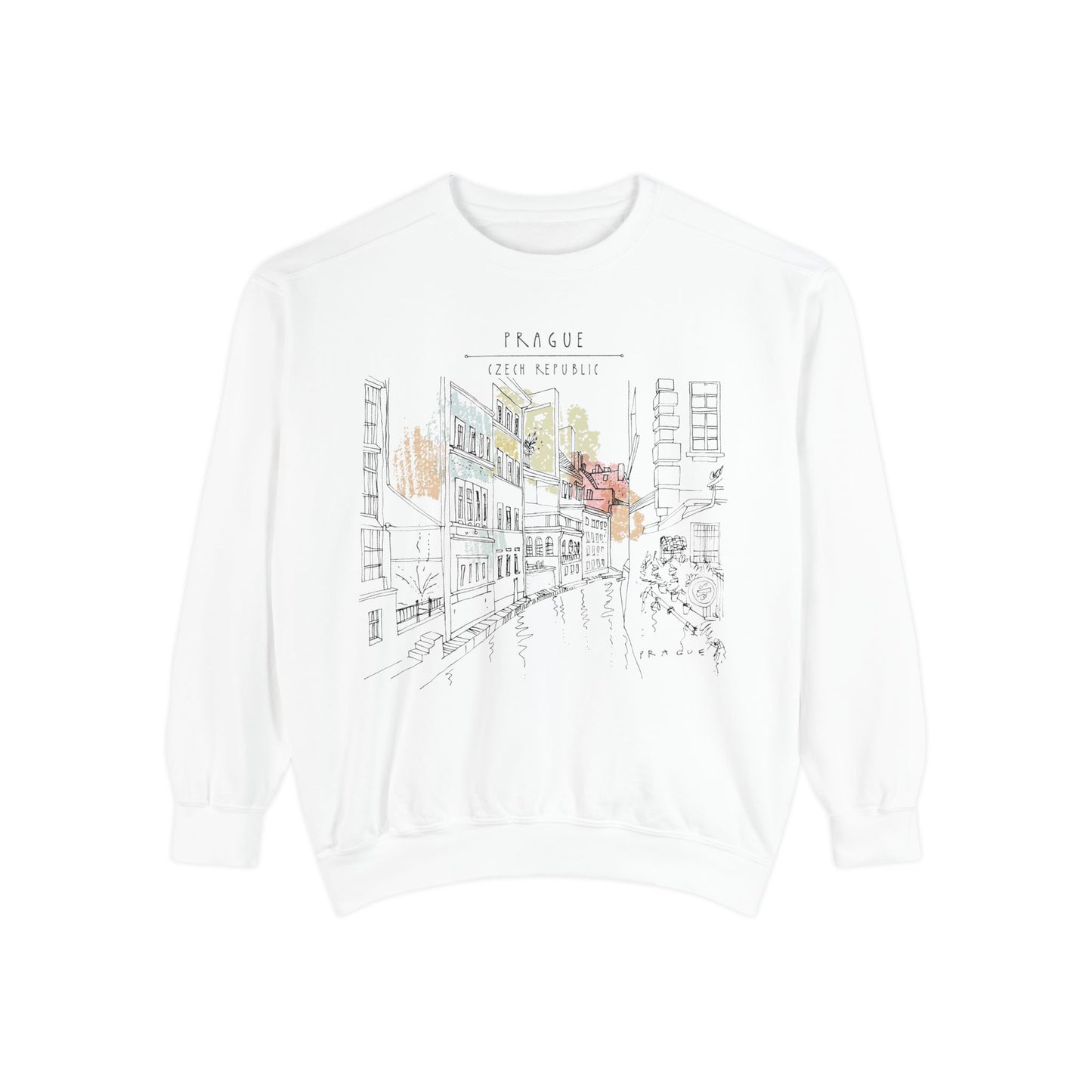 Prague Sketch Unisex Sweatshirt – Vintage City Illustration Crewneck