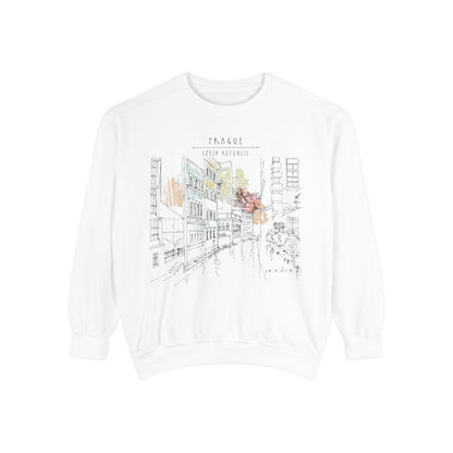 Prague Sketch Unisex Sweatshirt – Vintage City Illustration Crewneck