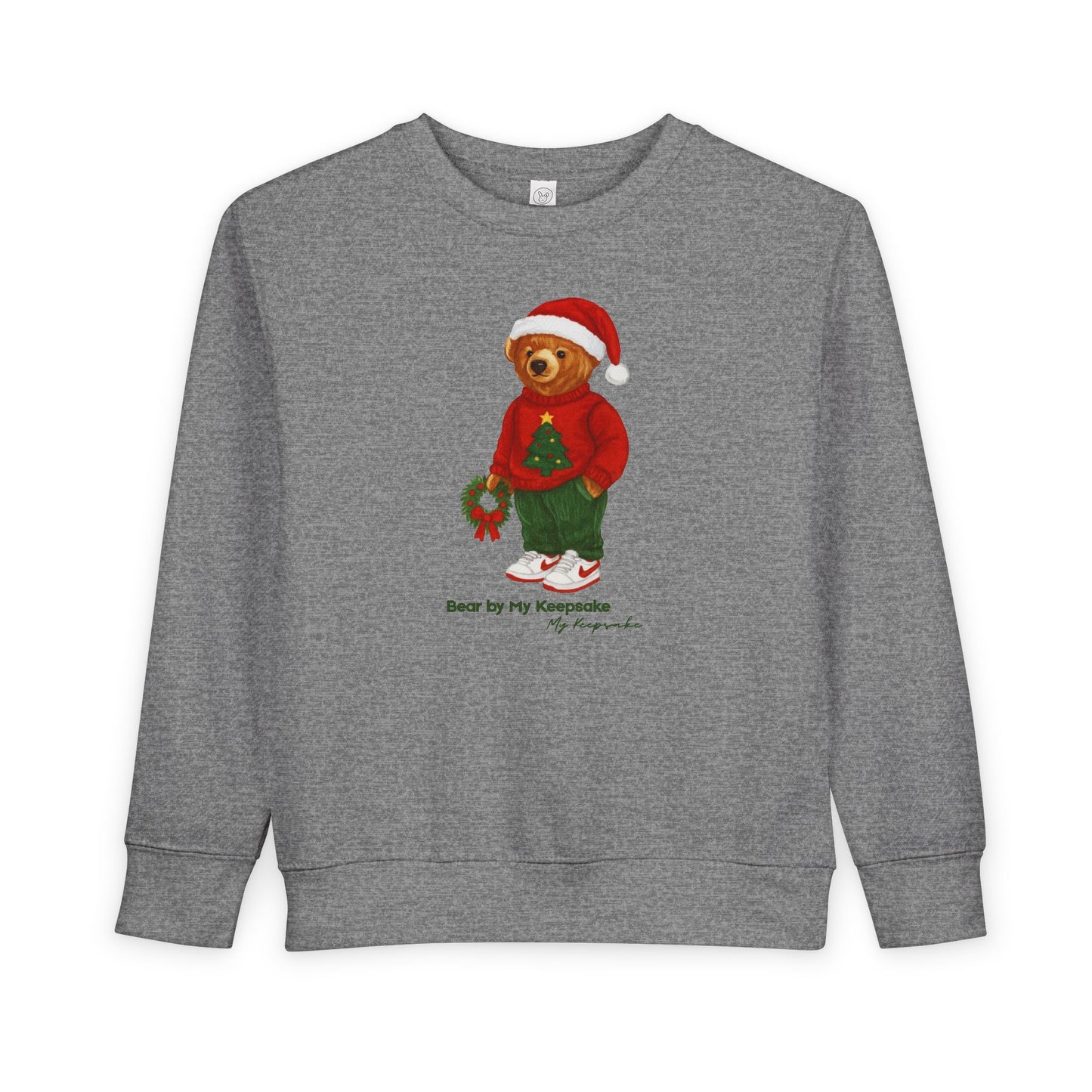 Cozy Christmas Bear Toddler Sweatshirt | Festive Holiday Gift for Kids, Santa Bear Design