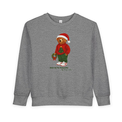 Cozy Christmas Bear Toddler Sweatshirt | Festive Holiday Gift for Kids, Santa Bear Design