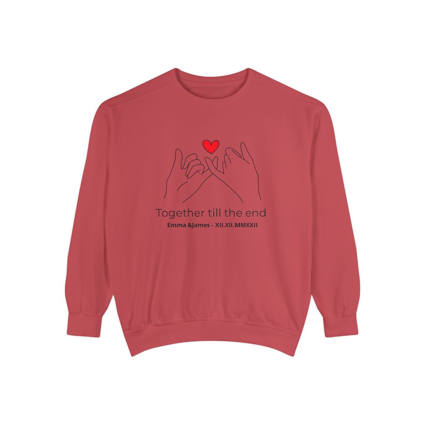 Together Till the End Sweatshirt – Personalized Couple Heart Pinky Promise Crewneck