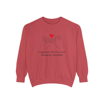 Together Till the End Sweatshirt – Personalized Couple Heart Pinky Promise Crewneck
