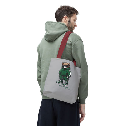 Tote Bag Light grey –  Green Bear by My Keepsake