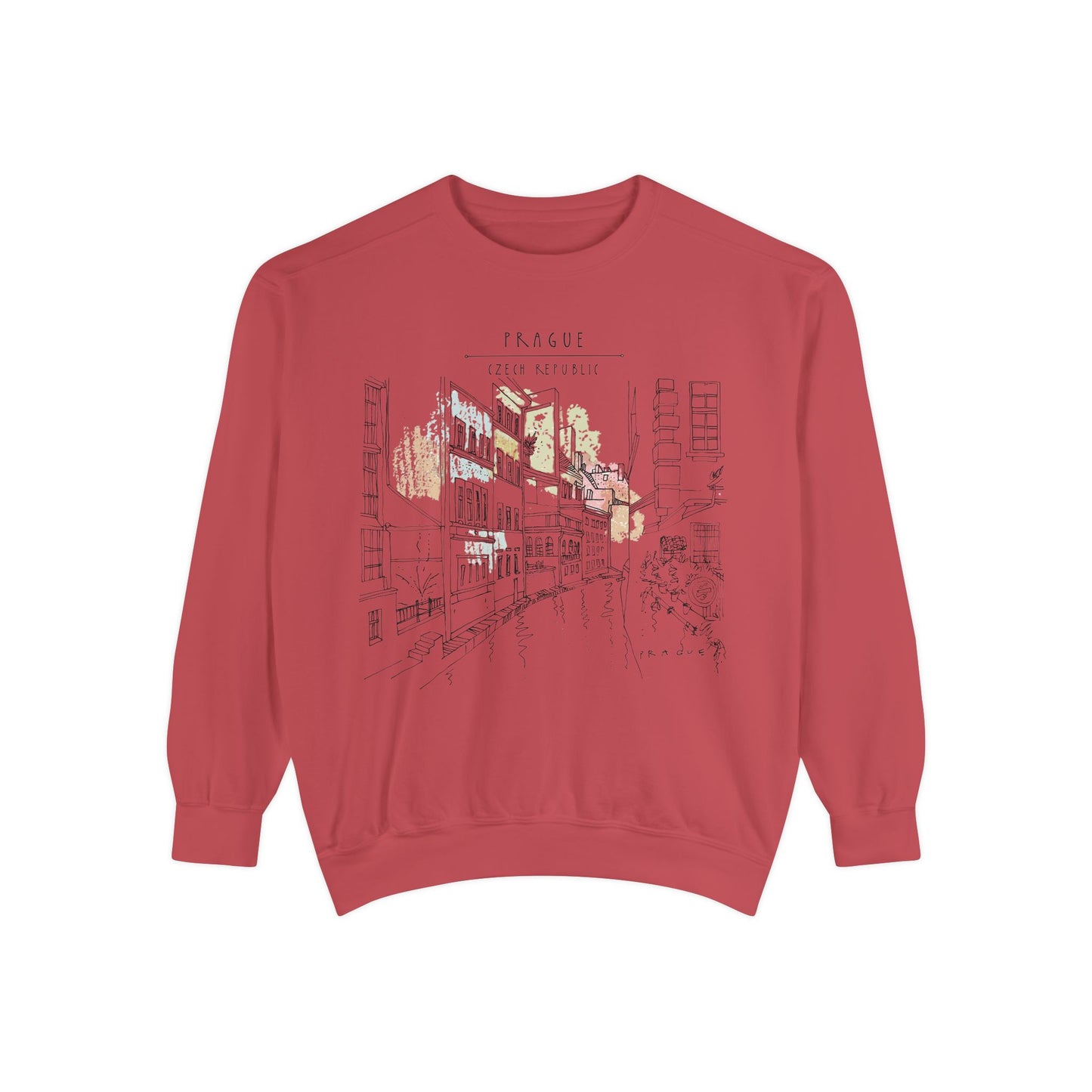 Prague Sketch Unisex Sweatshirt – Vintage City Illustration Crewneck