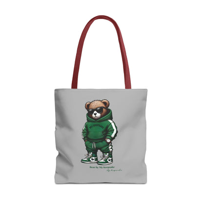 Tote Bag Light grey –  Green Bear by My Keepsake