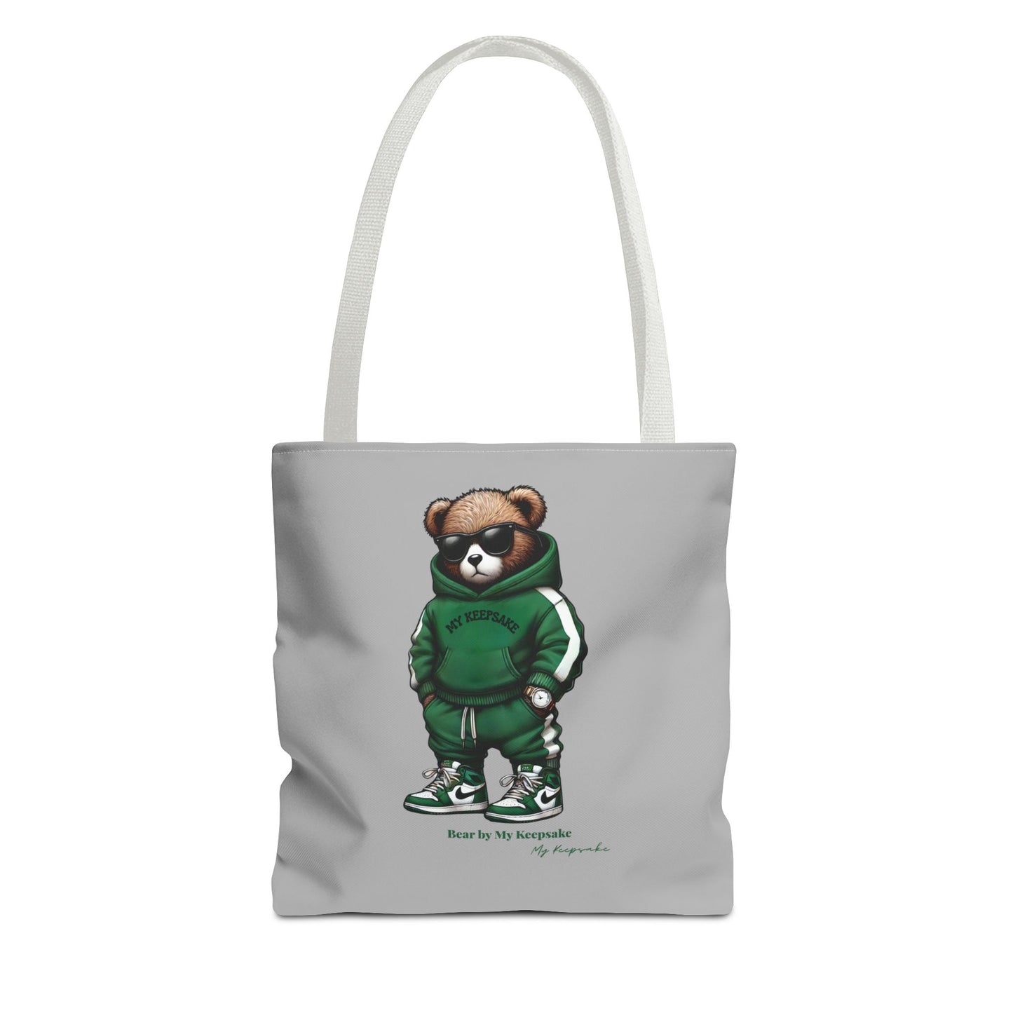 Tote Bag Light grey –  Green Bear by My Keepsake
