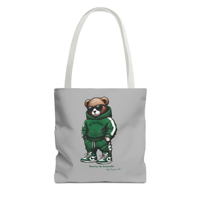 Tote Bag Light grey –  Green Bear by My Keepsake